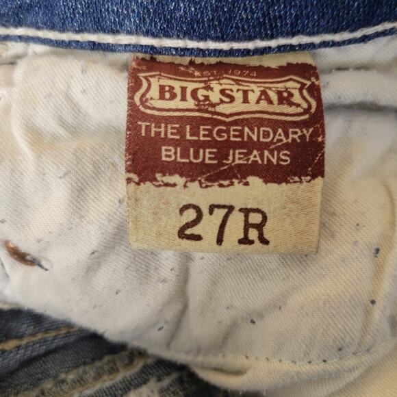 Big Star Sweet Jeans Womens 27 R (31x28.5) Boot Ultra Low Embroidered Pockets - Picture 6 of 7